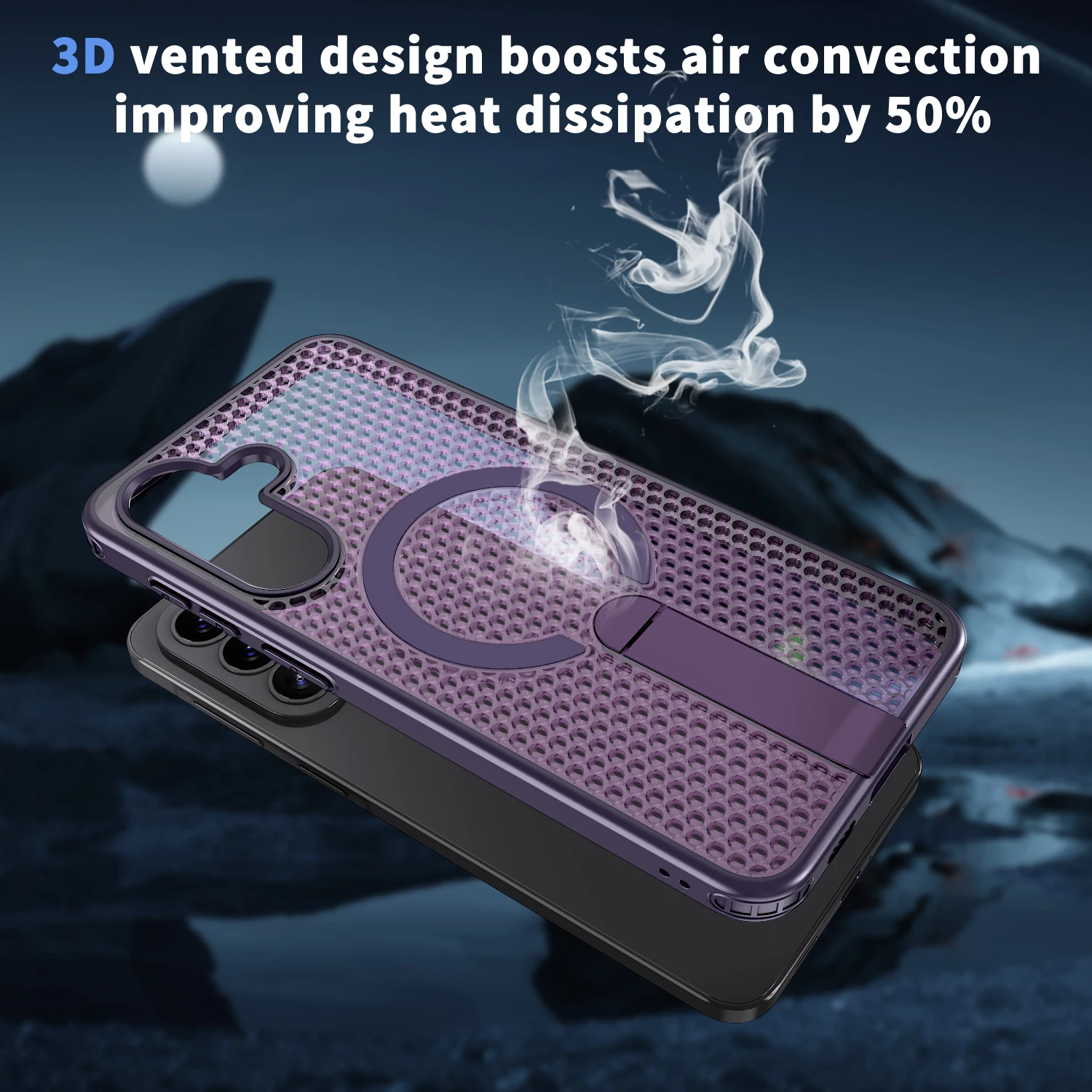 Enhanced Heat Dissipation Phone Case with Magnetic Bracket