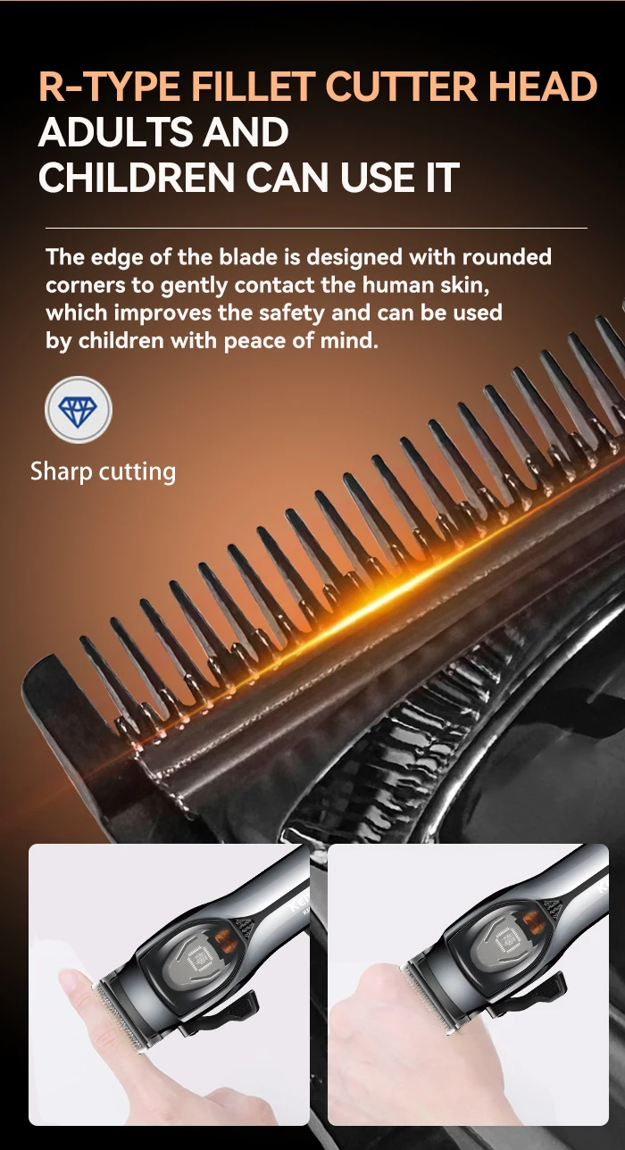 Description Picture 4 of itemKEMEI  Rechargeable Hair Trimmer Multi level fine-tuning   Professional Razor Barber Use Hair Clipper 9000 RPM km-2229