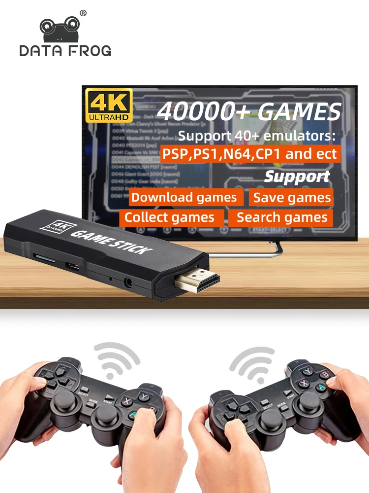 Dados Sapo Console De Jogo Sem Fio Retro Jogo De Vídeo Vara 4k.