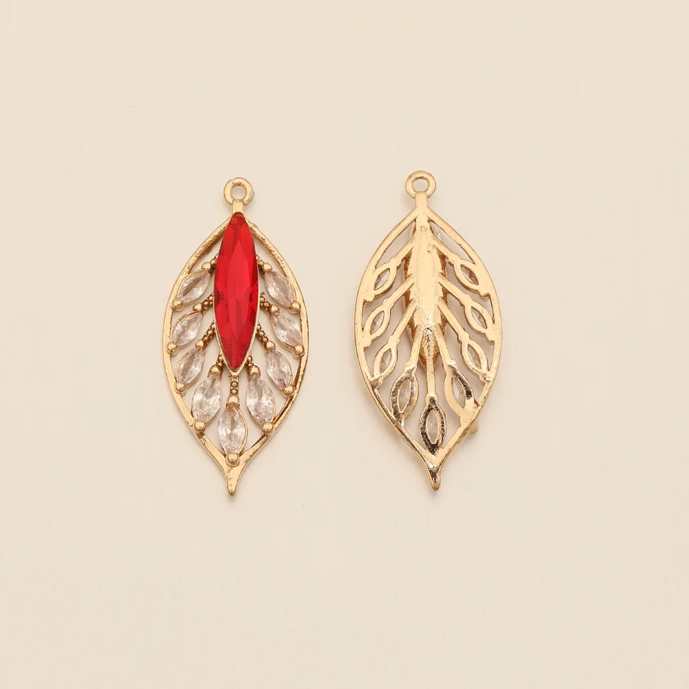 Cordial Design 14*31MM 40Pcs CZ Charms/Leaf Shape/Hand Made/DIY Jewelry Making/Jewelry Findings & Components/Rhinestone Pendant 13 Cordial Design 14*31MM 40Pcs CZ Charms/Leaf Shape/Hand Made/DIY Jewelry Making/Jewelry Findings & Components/Rhinestone Pendant - cordial