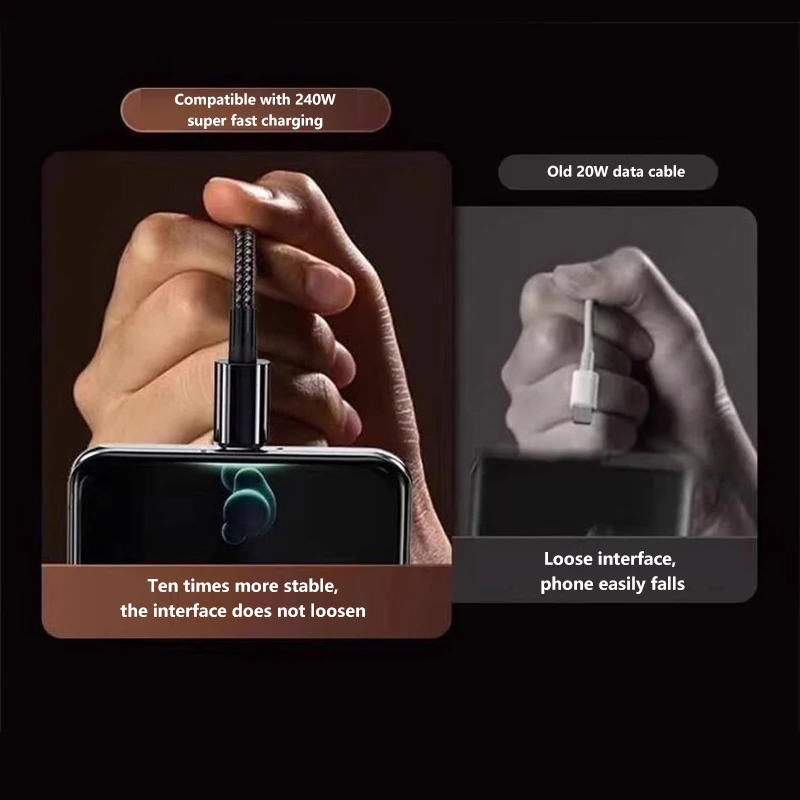รูปสินค้า สายชาร์จ USB Type-C ชาร์จเร็ว 240W สำหรับมือถือ