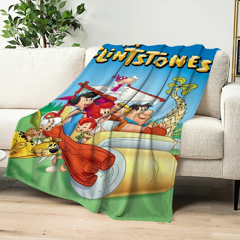 Cartoon The F-Flintstones Blanket Skin friendly comfort warm soft plush blanket suitable sofa living room office bedroom 2