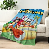 Cartoon The F-Flintstones Blanket Skin friendly comfort warm soft plush blanket suitable sofa living room office bedroom 2