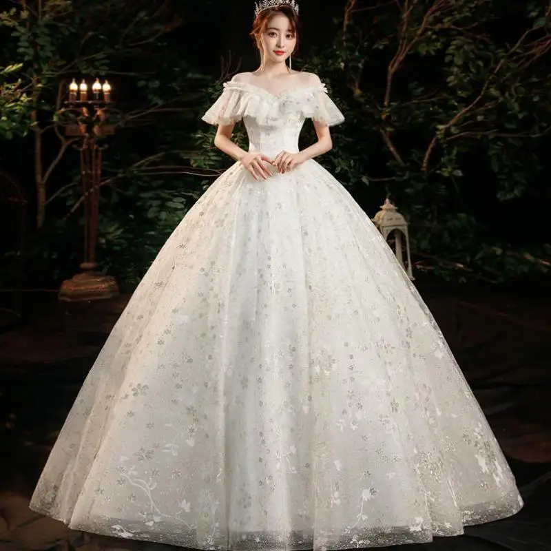 Illusion O-Collo Abito Da Ballo Abiti Da Sposa Classico Tulle Plus Size Abito Da Sposa Dolce Elegante Principessa Suknia Slubna Su Misura