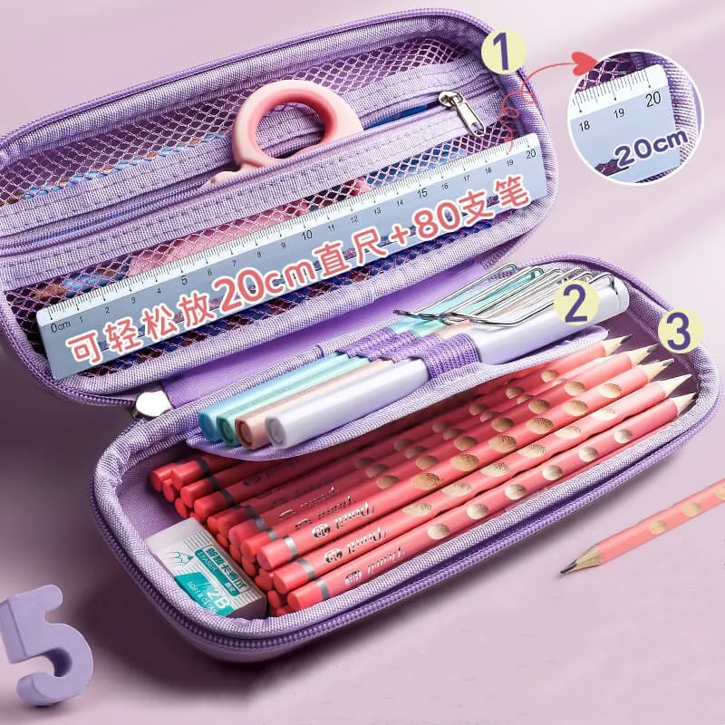 Unzip portable cute pencil case School supplies storage bag Soft pendant  student pencil bag Girls handbag Children pen case gift