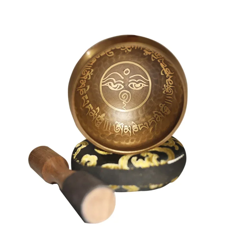 Tibetan Singing Bowl for Meditation Sound Bowl Gift Set Healingchakra Copper Spiritual Crystal Water Yoga Prayer Snack Alms Holy 6