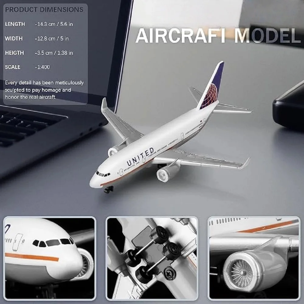 Alloy Metal Aeroplane Toy - 1/400 Scale 16cm Children's Gift