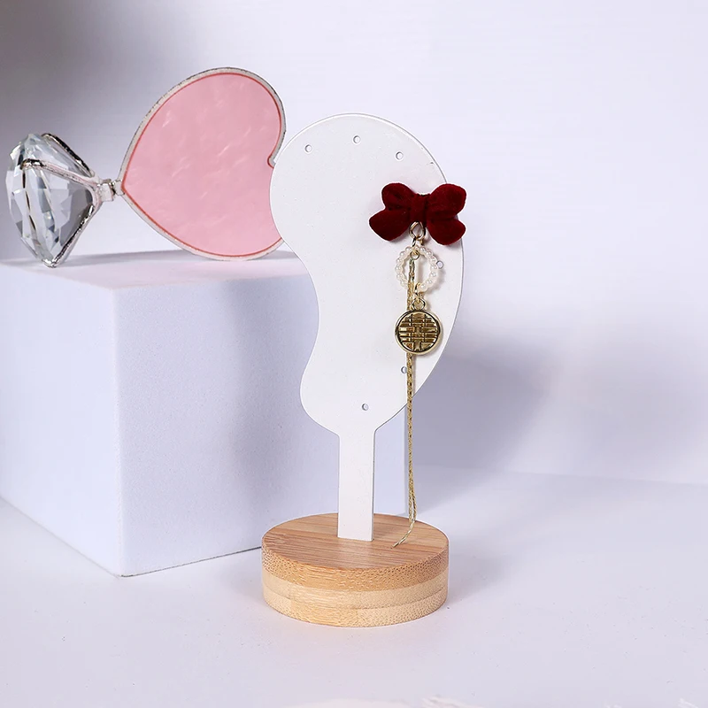 Wood Portable Earring Display Stand Jewelry Rack Ear Shaped Ear Studs Organizer Holder Rack for Earrings Earrings Display Tool 6