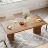 63-inch Dining Table for 4-6, Farmhouse Kitchen Table with Large Tabletop, Rectangular Dinner Eating Table for Dining Room 4