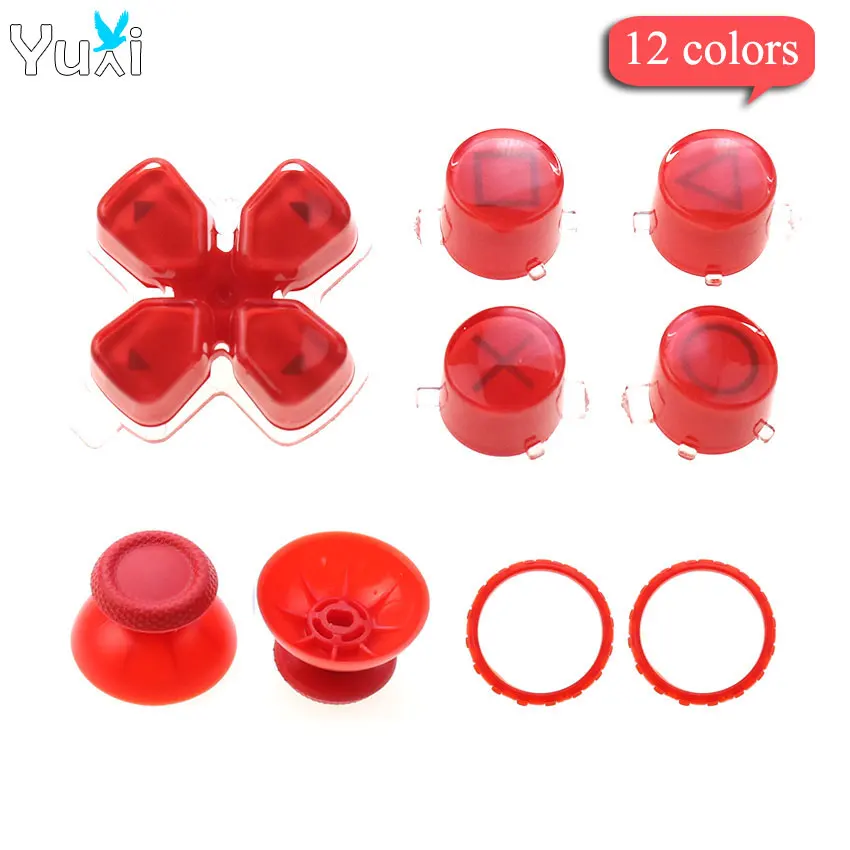 

YuXi Direction Function Key Buttons D-Pad Jelly Button For PlayStation 5 PS5 Controller Thumbstick Caps Accent Rings