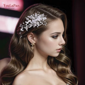 TOPQUEEN HP135 Свадебная расческа для волос, свадебные украшения для волос, украшенные кристаллами и жемчужинами, заколки для волос, аксессуары для волос ручной работы, Женская тиара
