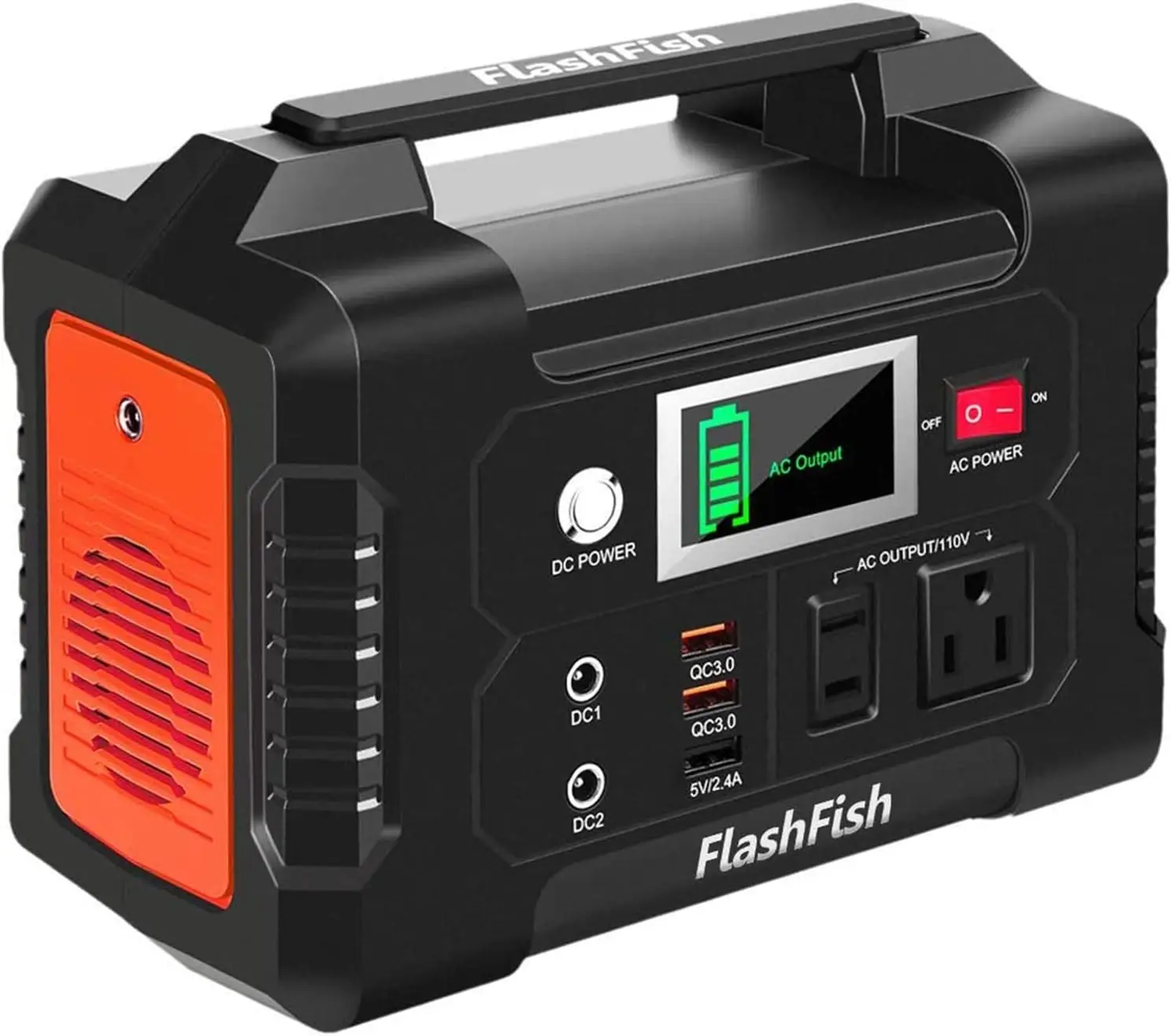 200W Portable Power Station, FlashFish 40800mAh Solar Generator With 110V AC Outlet/2 DC Ports/3 USB Ports, Backup Battery Pac