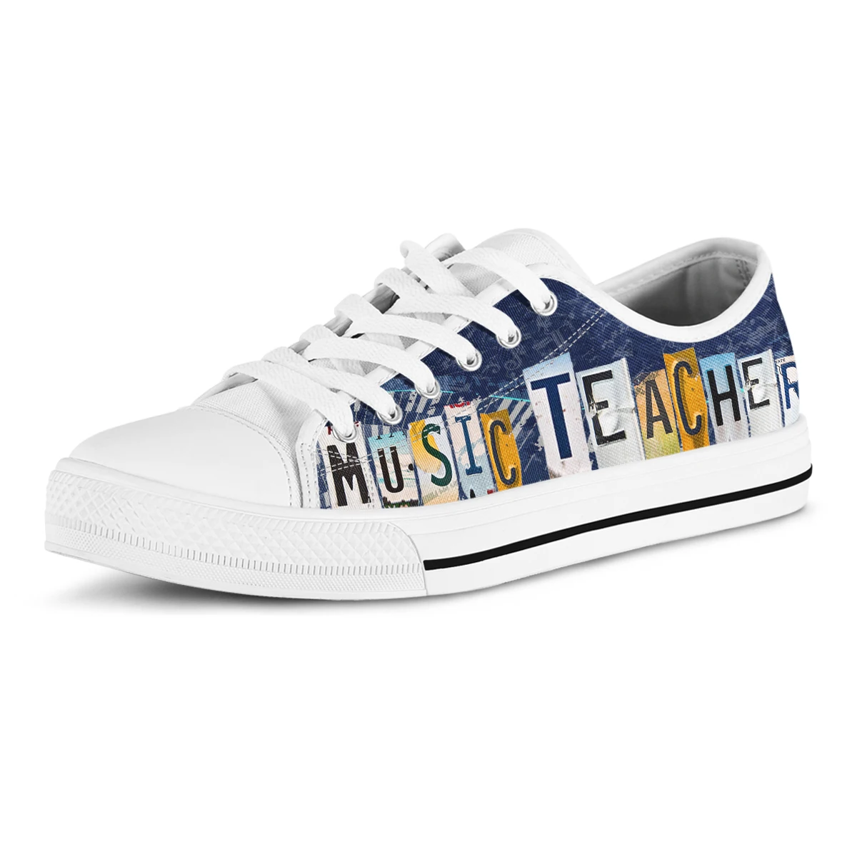 License Plate Music Teacher Printed Womens Shoes Low Top Ladies Shoes Woman Vulcanized Sneakers Female Shoes