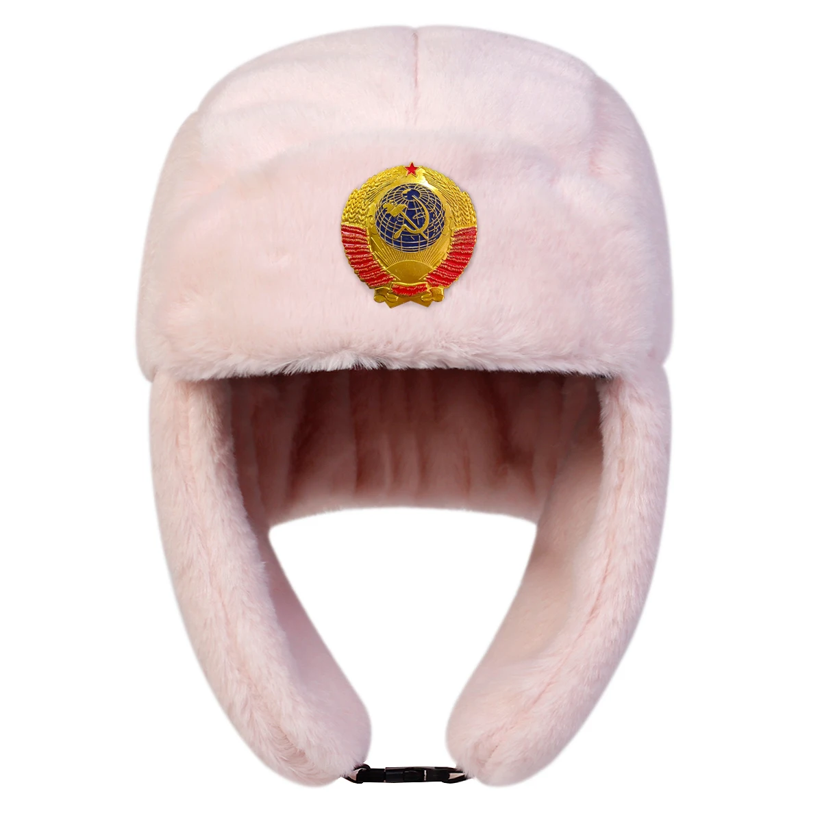Unisex Lei Feng-Mütze mit kreisförmigem CCCP-Label, Wintermütze mit Ohrenklappe, warme Skimütze, Bombermütze für Outdoor-Aktivitäten im Schnee – Detail 7