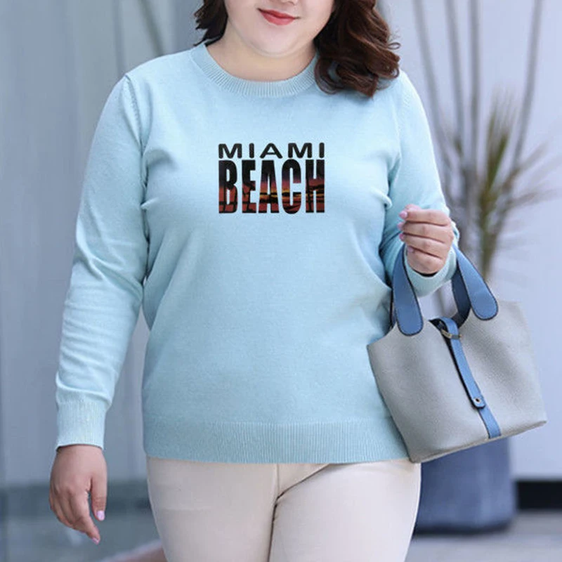 Spring Autumn Fashion Simple Letter Plus Size Female Sweatshirt Loose Casual Oversized Top Women Chic Trend Korean Lady Clothes
