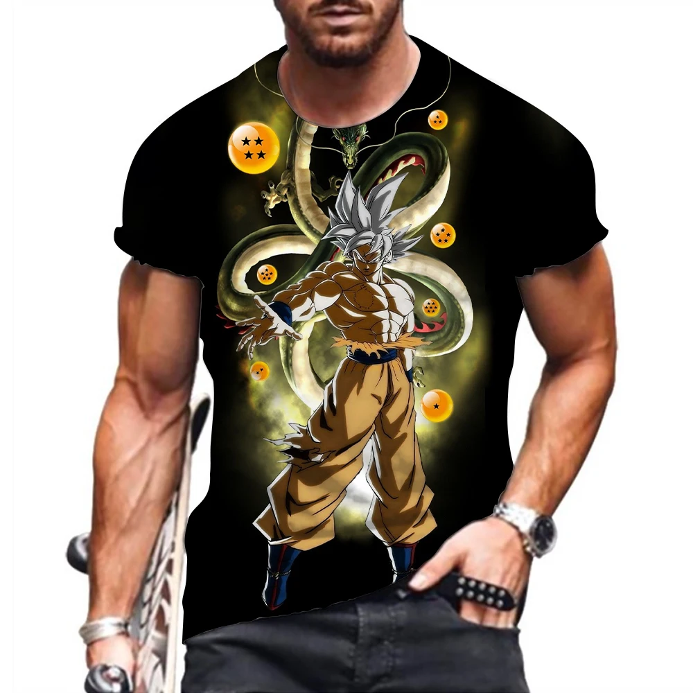 

Men T Shirt 2024 Dragon Ball Z Clothing Oversized Men's T-shirt Short Sleeve Shirts Essentials Tops High Quality Vegeta Goku New