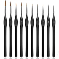 10Pcs Detail Brushes with Triangular Handles, Miniature Brush for Fine Detailing & Art Painting,Acrylic&Nail, Watercolour 1