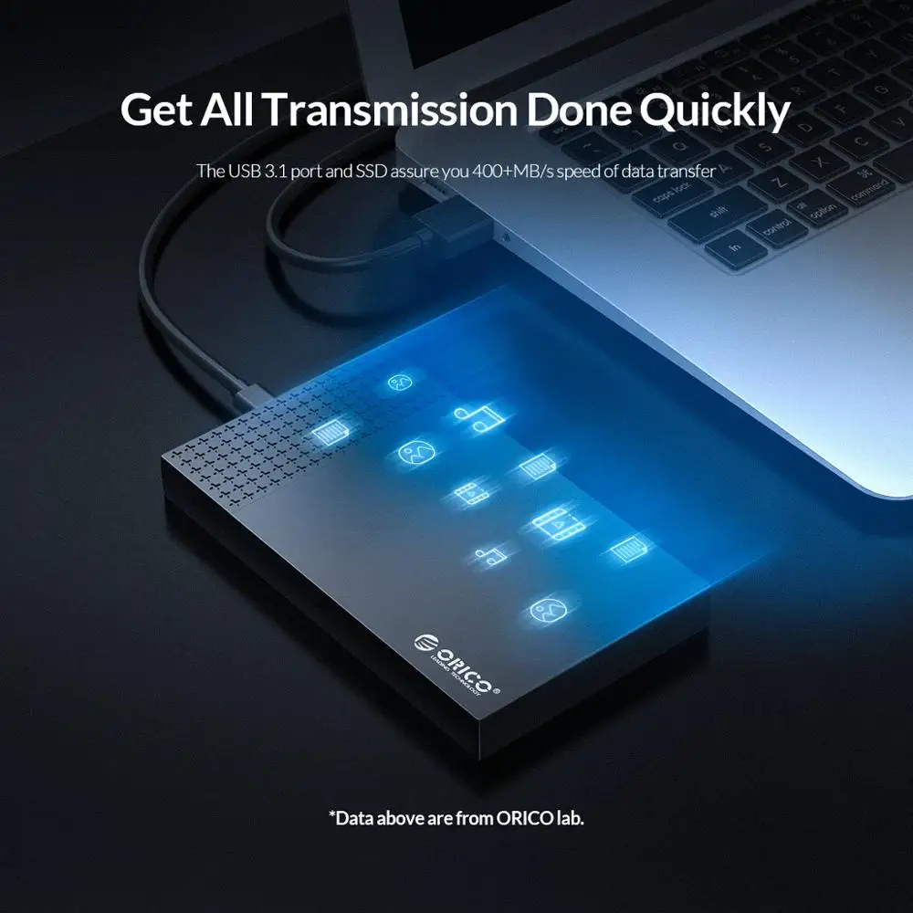 ORICO HDD 케이스 2.5'' SATA to USB3.1 하드 드라이브 인클로저 6Gbps 2.5인치 SSD 디스크 HDD 박스 HD 외장 인클로저 UASP 지원