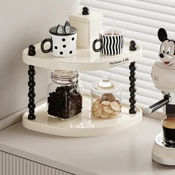 Fan shaped storage rack Shelf desktop storage rack suitable for multifunctional sorting of corner cups and miscellaneous items