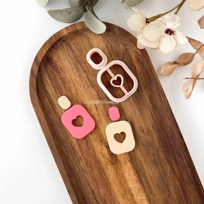 Love Heart Polymer Clay Cutters Valentine's Day Sweet Series Heart Shape Soft Pottery Clay Molds Earrings Jewelry Cutting Tools polymer clay cutter pottery clay tools