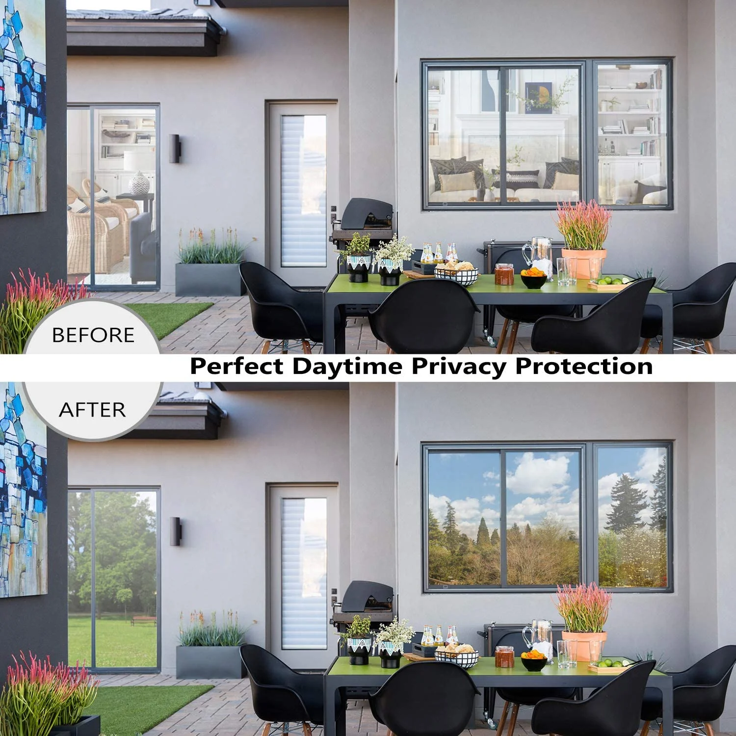 Silver Transparent Self-Adhesive UV-Proof Privacy Glass Film