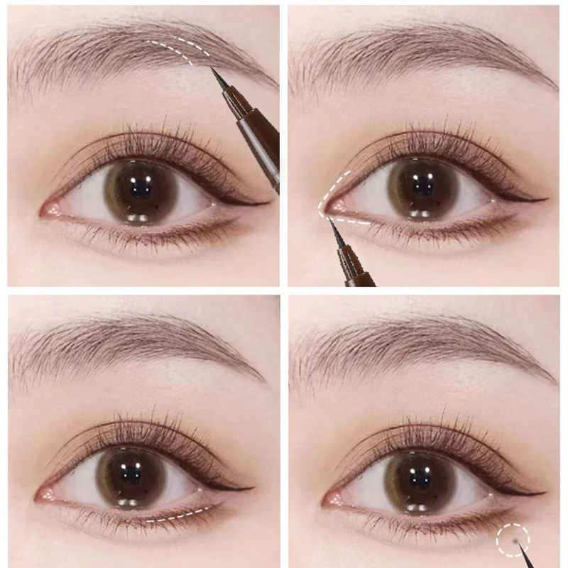 Doublehead liquid Eyebrow pencil Lying silkworm waterproof Black brown Natural Point mole wild Eyebrow pen aegyosal liner Makeup 5