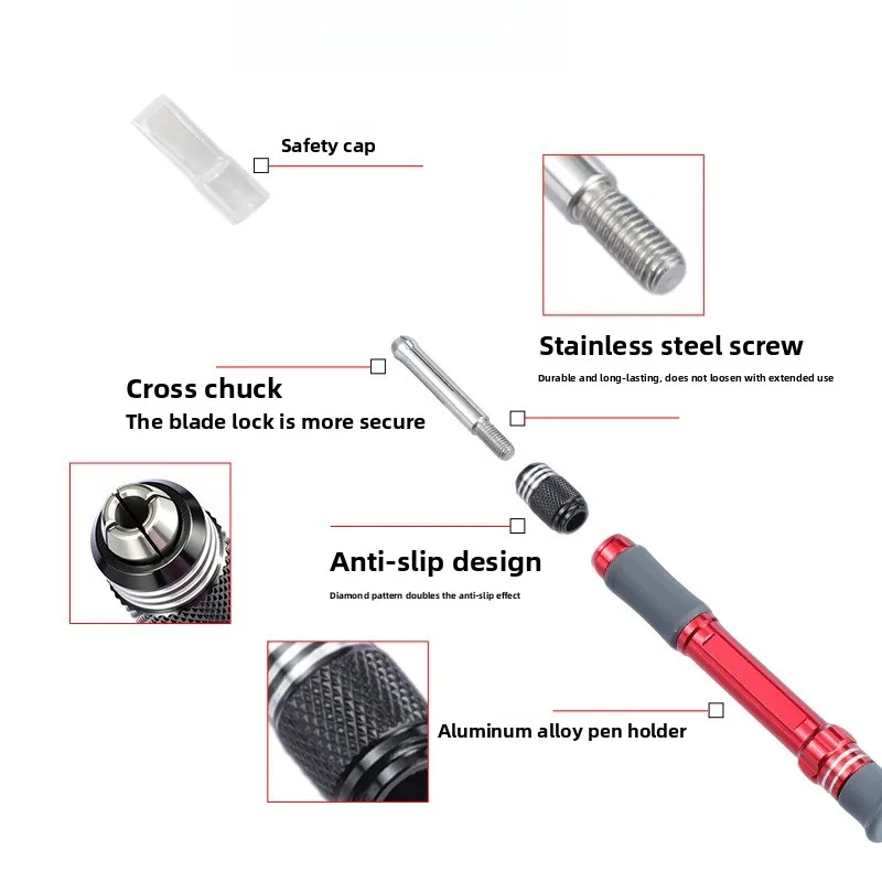 Hobby Engraving Knife Full Metal Wide Blade Hand Carving Tool for Figure Scrapbooking Model DIY Craft Gift