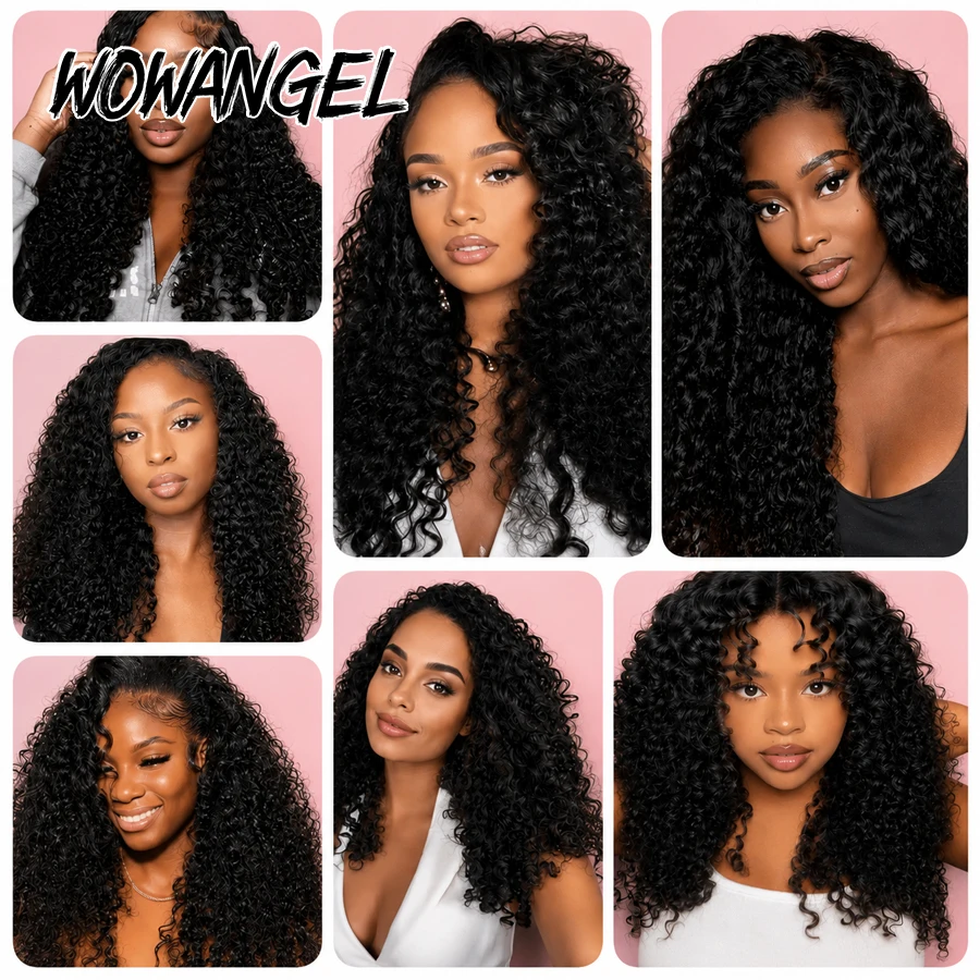 WOWANGEL Extension per Capelli Ricci Birmani con Piume, Estensioni di Capelli Umani con Nodi Ultra Sottili, Leggere, Effetto Naturale, Riutilizzabili, per Trecce - immagine 2