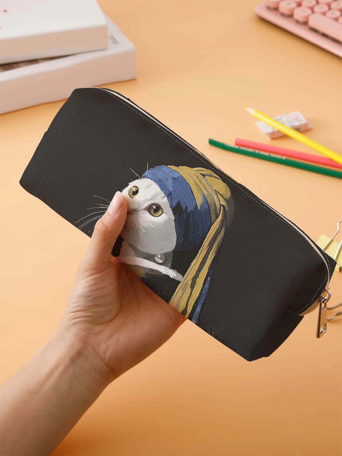 Small pencil case, large capacity pencil case, multifunctional stationery storage bag, student school organization supplies