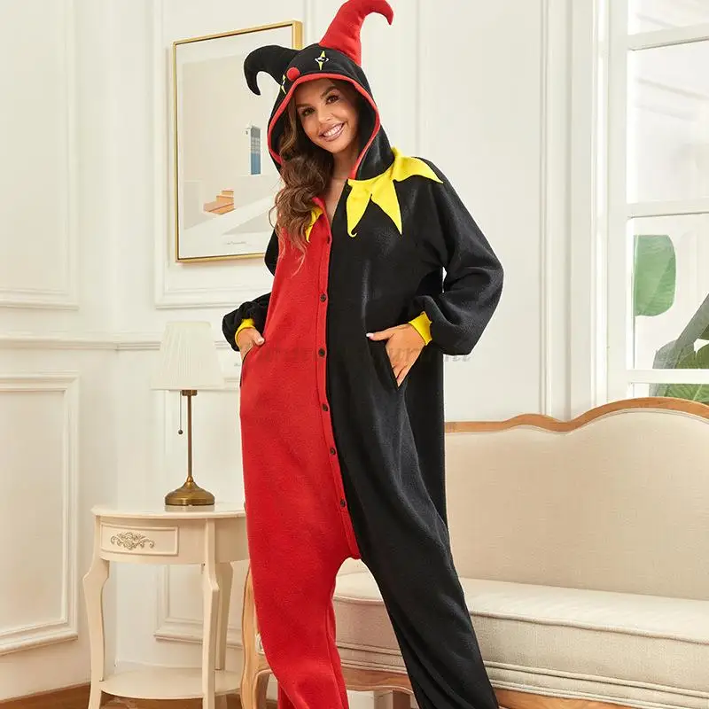 Halloween Kigurumi Pajamas Animal Cartoon Stich Spider Clown Onesies Women's Jumpsuit Sleepwear