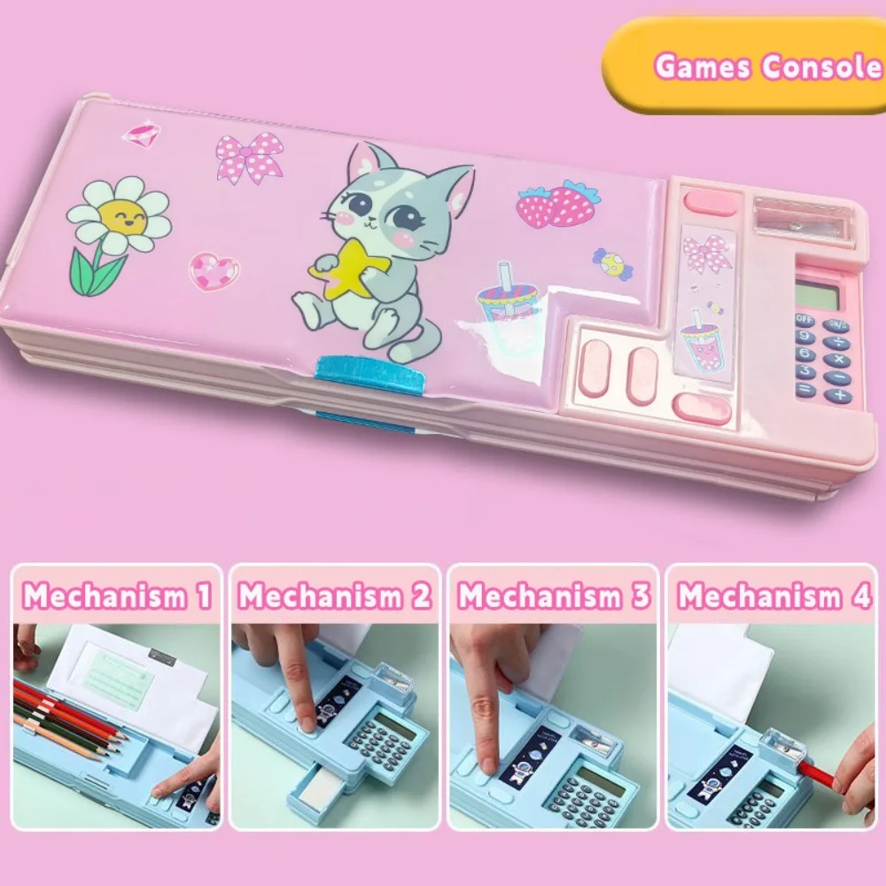 Multifunctional Double-Sided Pencil Case with Fun Mechanism Design
