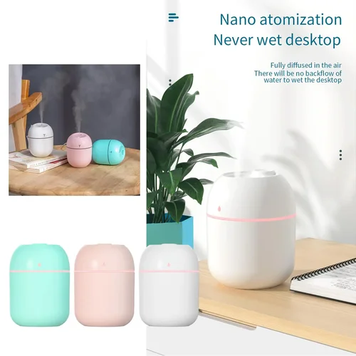 USB 아로마 디퓨저 가습기 분무기, 휴대용 가전 제품, 220ml 전기 가습기, 데스크탑 홈 향수 6