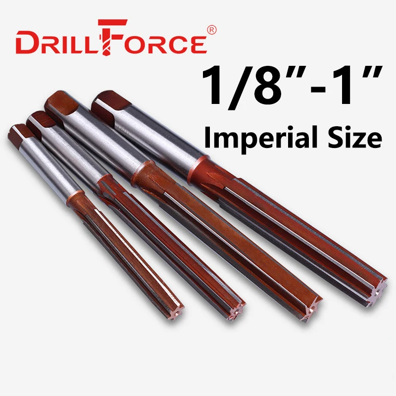 1PC 1/8"-1" Inch Hand Reamer Precision H8 9SiCr Imperial Engineering Tools(1/8", 3/16", 5/16", 1/4", 3/8", 1/2", 5/8", 3/4", 1")