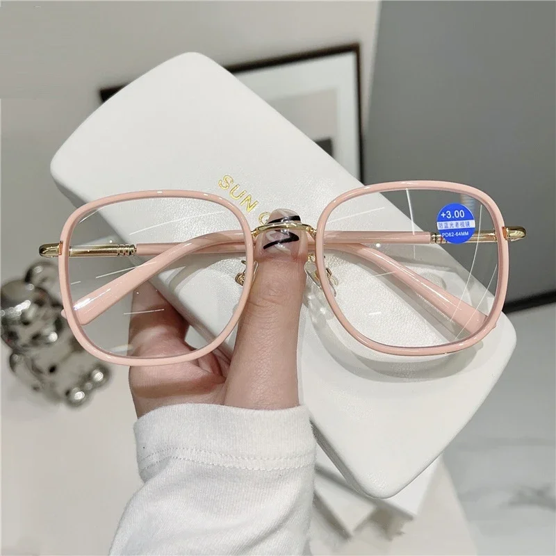 Ladies Square Reading Glasses Fashion Trend Presbyopia Glasses for Women Men Optical Prescription Farsight Eyeglasses 0 To +4.0 2
