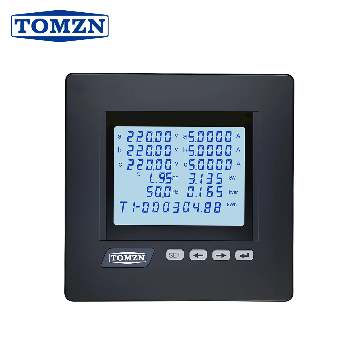 TOMZN 3P4L 대형 다기능 계측기 위상 전압 라인 전압 전류 유효역률 무효역률 PF RS485 번호 LCD