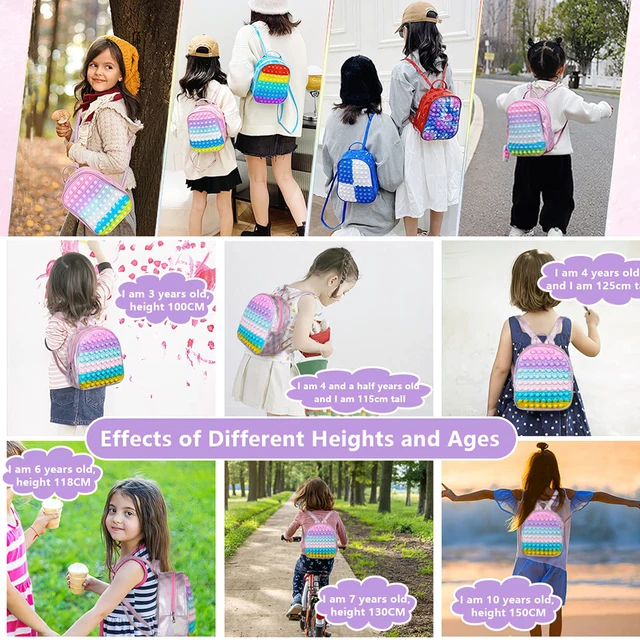 Backpack Pop Push Bubble Finger Toys School Bag Adult Anti Stress Reliever Squeeze Toys Antistress Pop Soft Squishy Gifts 5