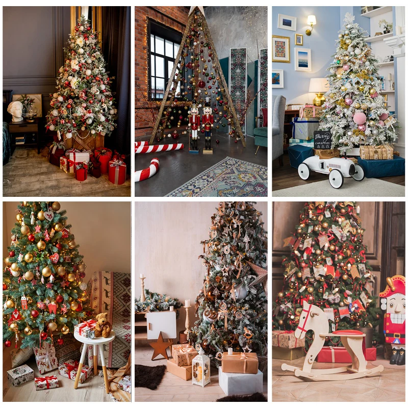 

Vinyl Custom Durable Christmas Day Photography Backdrops Prop Christmas Tree Festival Theme Photo Studio Background 20109SSD-03