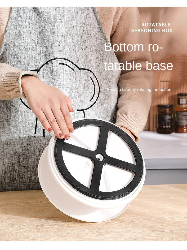 Kitchen Multifunctional Spice Dispenser 360 Rotating Large Capacity Spice Seasoning Box