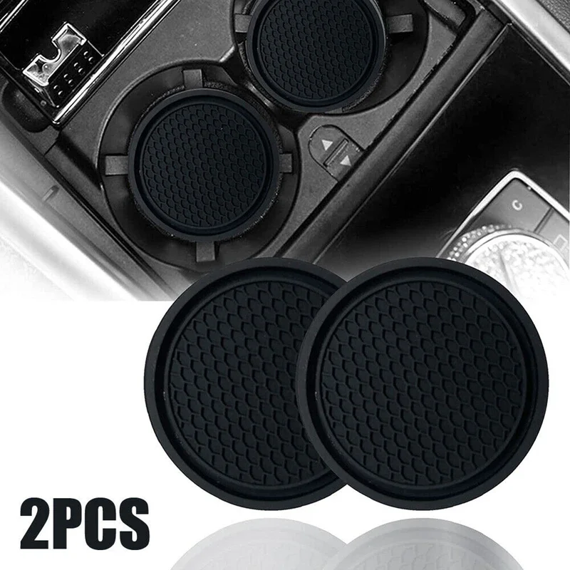 Cup Holder Coasters 2pcs Black Car Auto Cup Holder Anti Slip Insert Coasters Pads Interior Accessories Universal Fits Perfectly For Most Cups