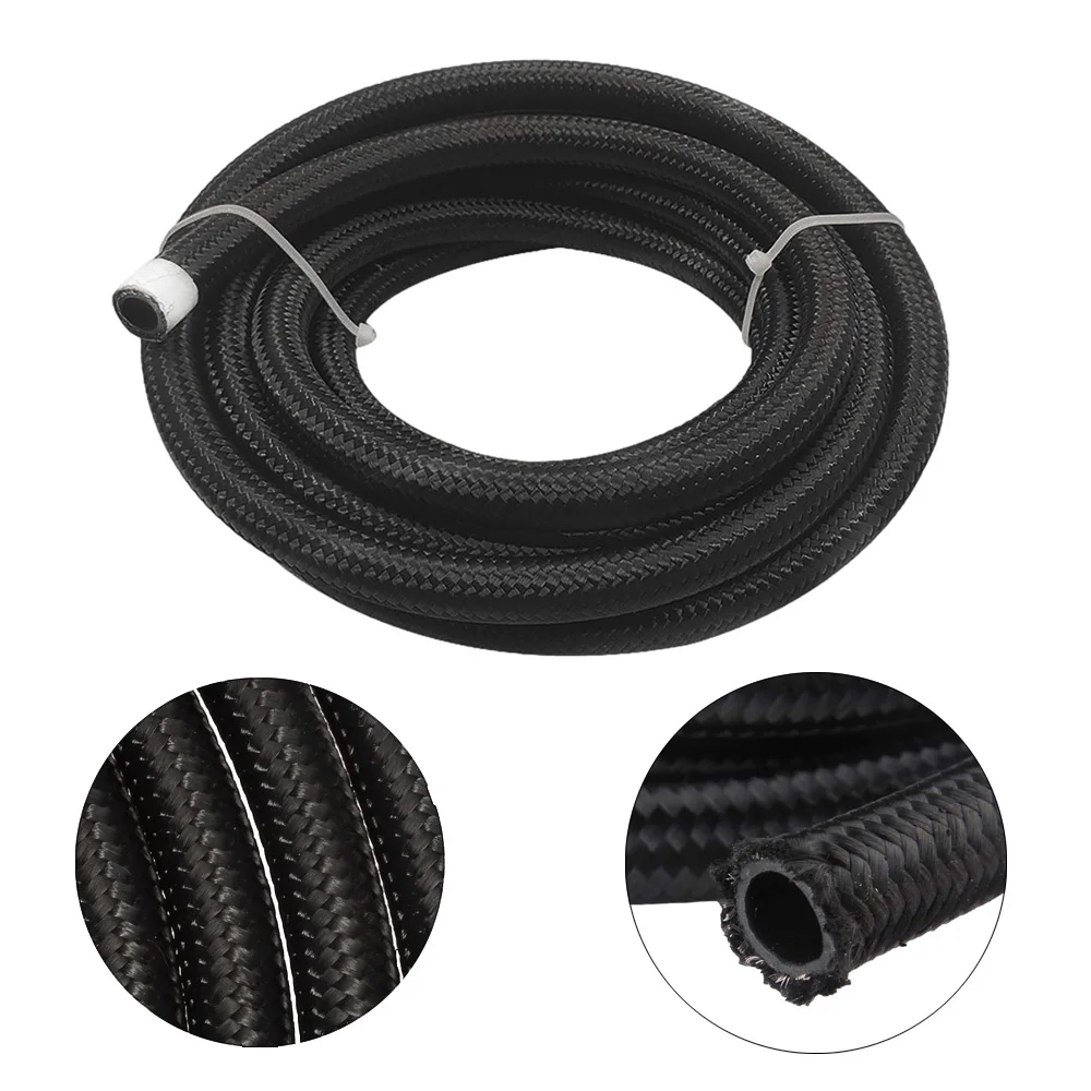 1M/3M AN4 AN6 AN8 AN10 AN12 Fuel Hose Oil Gas Cooler Hose Line Pipe Tube Nylon Stainless Steel Braided Inside CPE Rubber aluminum hose fitting