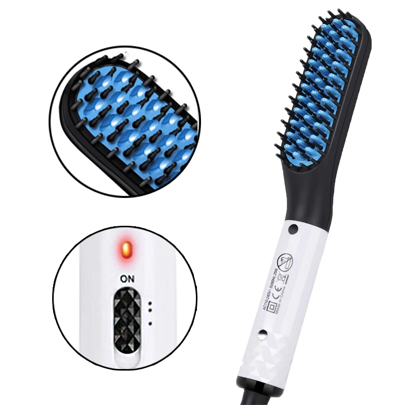 Electric Beard Straightener Comb Brush Professional Heater Electric Hair Flat Iron Hair Straightener 3