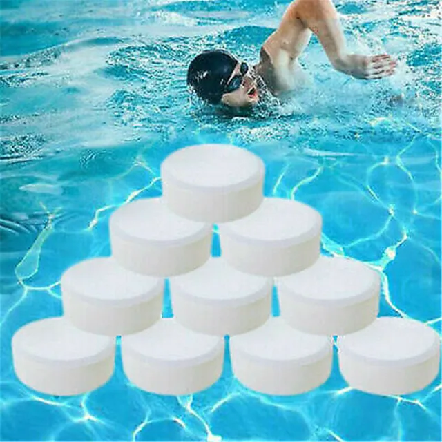 50Tablets/Palack Fertőtlenítő Medence Pezsgő Tabletták Azonnali Tisztítás Úszó Adagoló Tisztítószer - Image 2