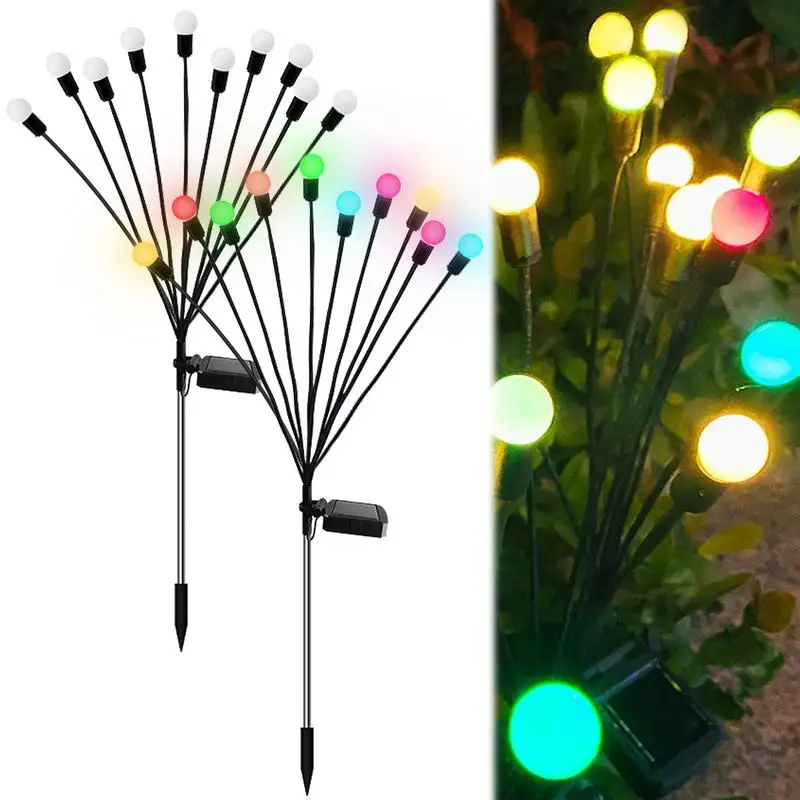 

Firefly Solar Lights Sturdy Solar Flower Stake Lights Garden Ornaments Solar Powered Light Decor For Garden Patio Yard Flowerbed
