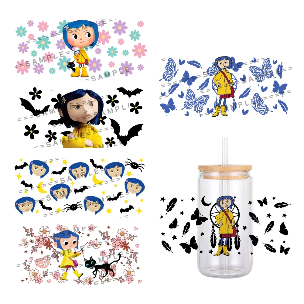 

Disney Movie Cartoon Pattern UV DTF Transfer Sticker Waterproof Transfers Decals For 16oz Glass Cup Wrap Stickers