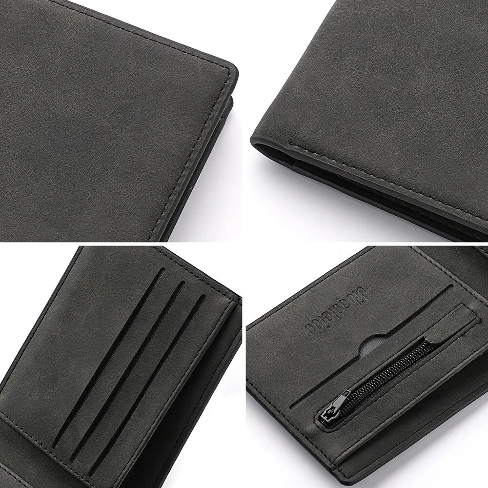 2023 New Wallet Men Short Dollar Clip Zipper Simple Soft Leather Lightweight 6