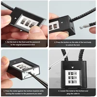 3-значный кодовый замок, замок с комбинированным тросом — устойчивая к царапинам краска для домашнего замка и безопасности — изображение 5