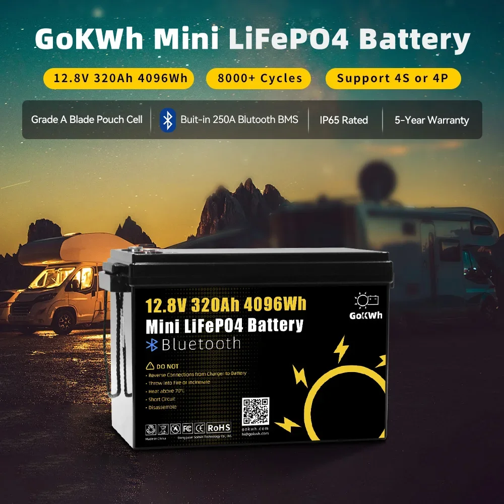 Waterproof 280Ah 12V LiFePO4 Lithium Iron Phosphate Battery 12.8V LFP For RV Camping Car Ship Boat Yacht Power Battery