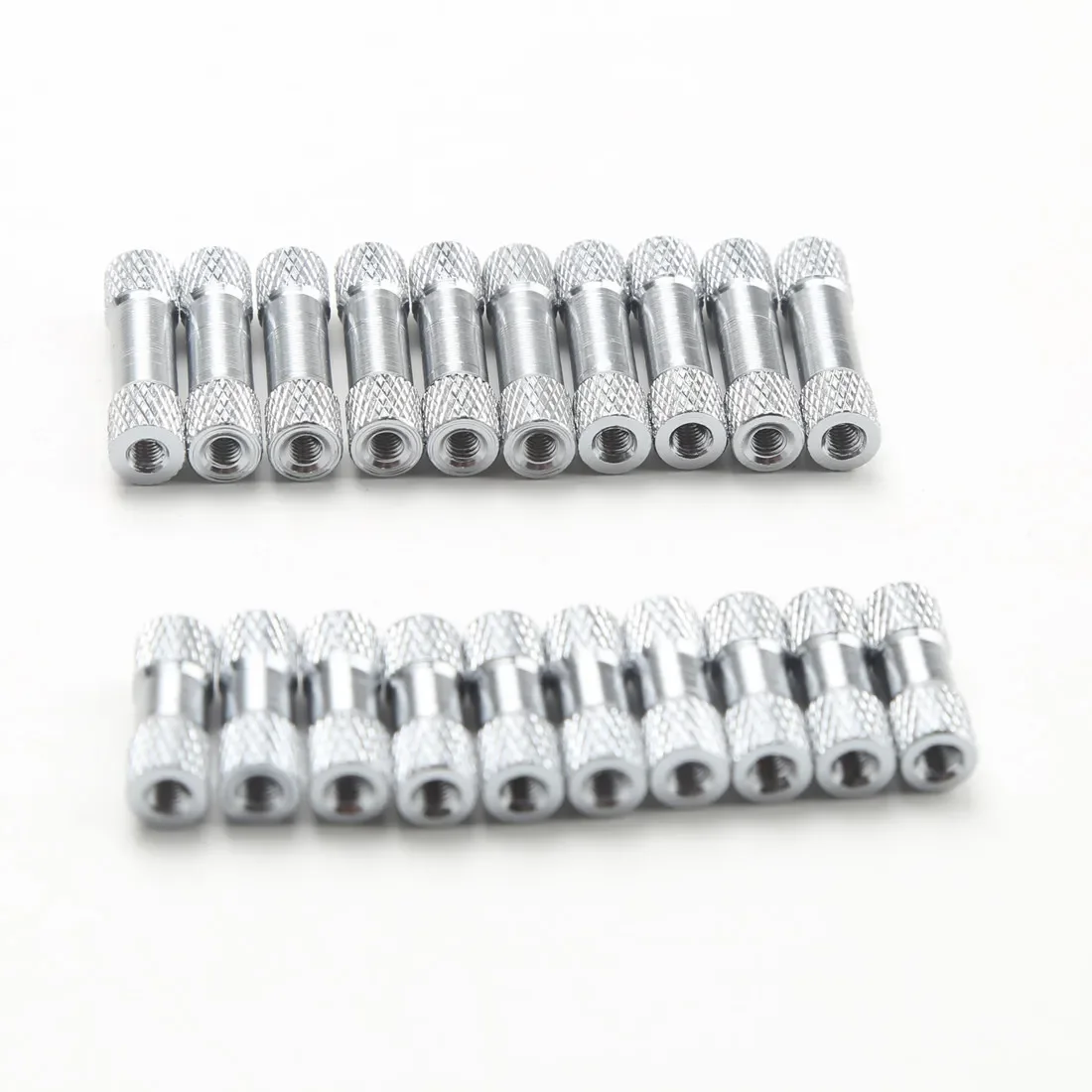 10-Pack Silver Aluminum Round Standoff Spacer Rods - M3 Sizes