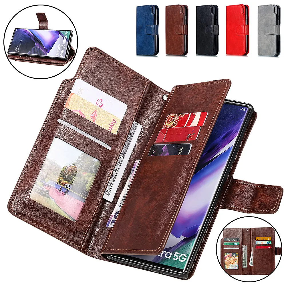 

Case For Samsung S23 Plus S23 Ultra S23 S22 S21 S20 S10 S9 Double Layer Card Slots Wallet for Galaxy A13 A14 A23 A33 A53 A34 A54