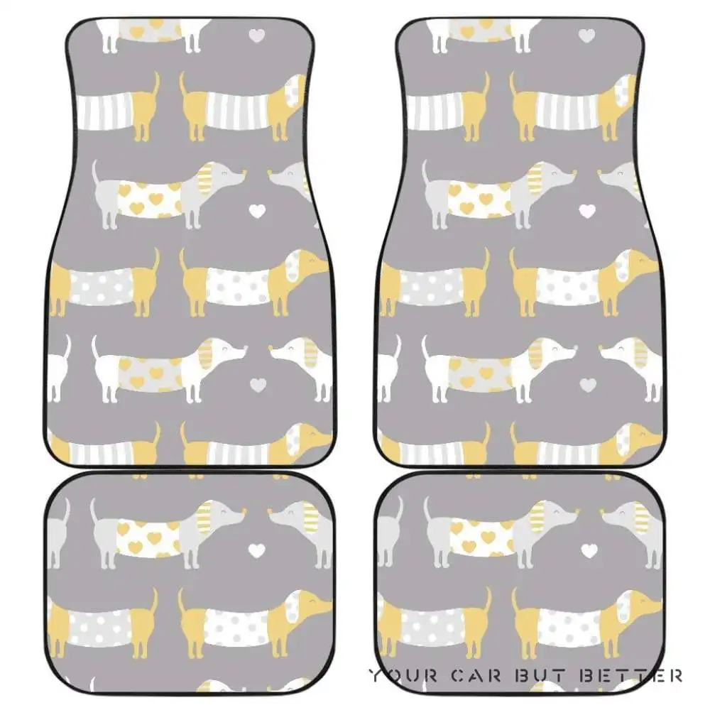 

Cute Dachshund Dog Pattern Front And Back Car Mats 045109